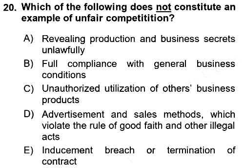 Introduction to Law 2017-2018 Dönem Sonu Sınavı - 20. soru