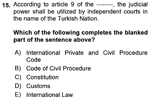 Introduction to Law 2018-2019 Dönem Sonu Sınavı - 15. soru