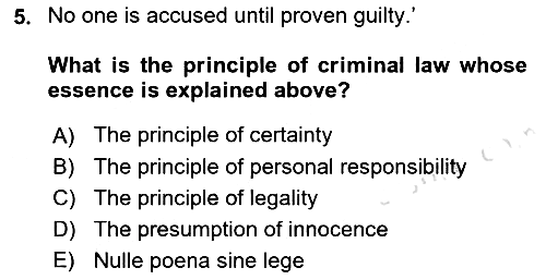 Introduction to Law 2019-2020 Dönem Sonu Sınavı - 5. soru