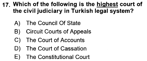 Introduction to Law 2024-2025 Yaz Okulu Sınavı - 17. soru