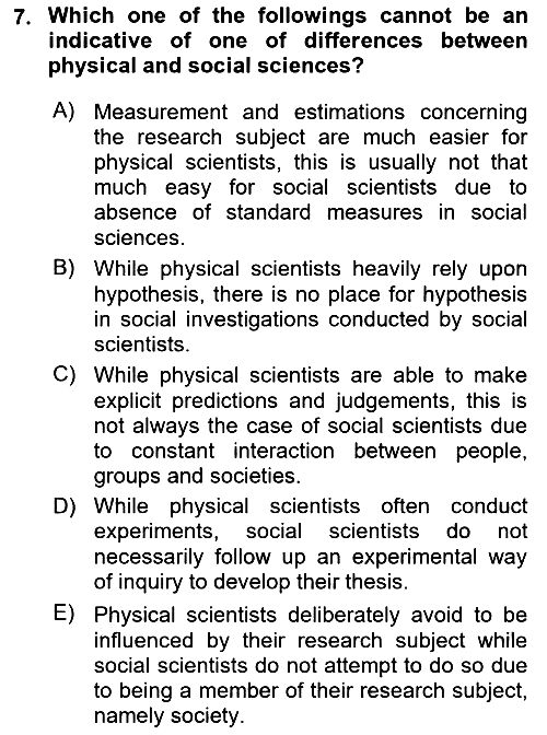 Introduction to Sociology 2017-2018 Ara Sınav - 7. soru