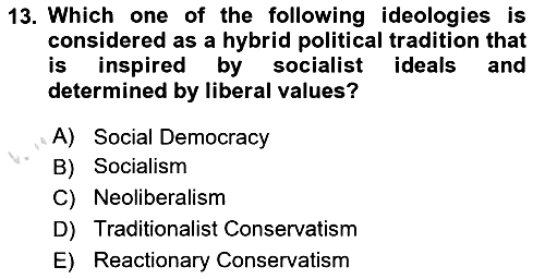 Introduction to Sociology 2019-2020 Ara Sınav - 13. soru