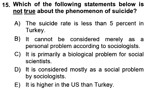 Introduction to Sociology 2022-2023 Ara Sınav - 15. soru