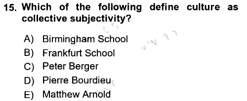 Introduction to Sociology 2023-2024 Dönem Sonu Sınavı - 15. soru