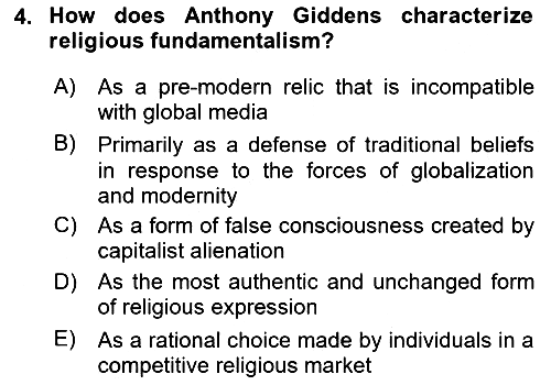 Introduction to Sociology 2025-2026 Dönem Sonu Sınavı - 4. soru