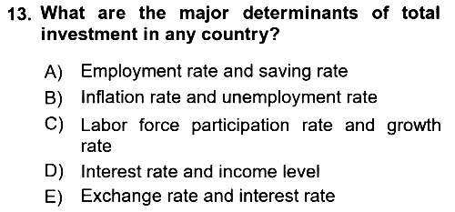 Macroeconomic Theory 2023-2024 Dönem Sonu Sınavı - 13. soru