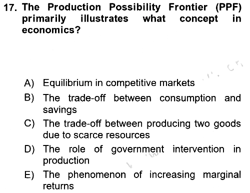 Mathematical Economics 2024-2025 Dönem Sonu Sınavı - 17. soru
