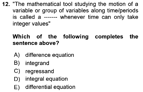 Mathematical Economics 2025-2026 Dönem Sonu Sınavı - 12. soru