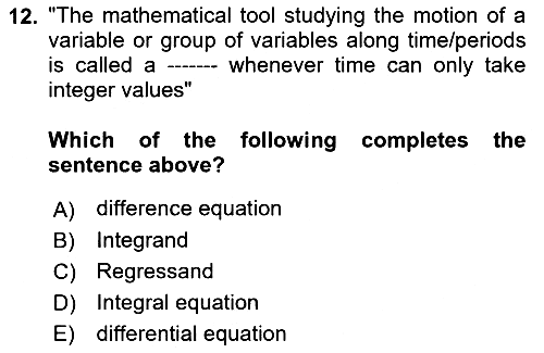 Mathematical Economics 2022-2023 Yaz Okulu Sınavı - 12. soru