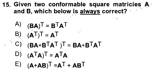 Mathematical Economics 2022-2023 Yaz Okulu Sınavı - 15. soru