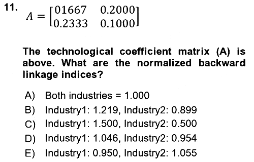 Mathematical Economics 2024-2025 Yaz Okulu Sınavı - 11. soru