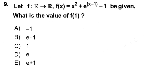 Mathematics 1 2018-2019 Ara Sınav - 9. soru