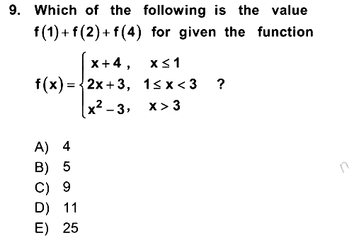 Mathematics 1 2024-2025 Ara Sınav - 9. soru