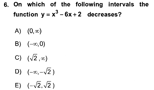 Mathematics 1 2017-2018 Dönem Sonu Sınavı - 6. soru