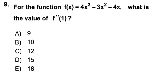 Mathematics 1 2017-2018 Dönem Sonu Sınavı - 9. soru