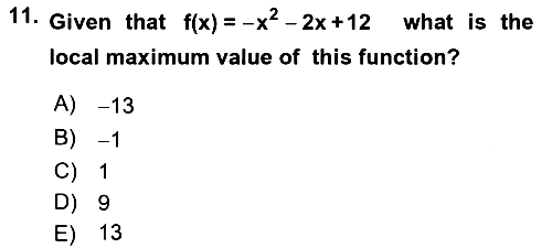 Mathematics 1 2017-2018 Dönem Sonu Sınavı - 11. soru