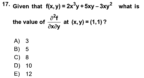 Mathematics 1 2018-2019 Dönem Sonu Sınavı - 17. soru
