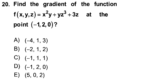 Mathematics 1 2019-2020 Dönem Sonu Sınavı - 20. soru