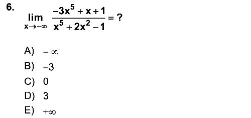 Mathematics 1 2021-2022 Dönem Sonu Sınavı - 6. soru