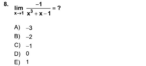 Mathematics 1 2021-2022 Dönem Sonu Sınavı - 8. soru