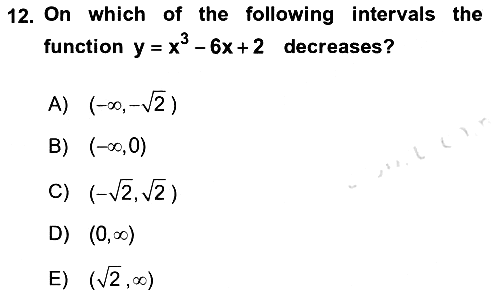 Mathematics 1 2021-2022 Dönem Sonu Sınavı - 12. soru