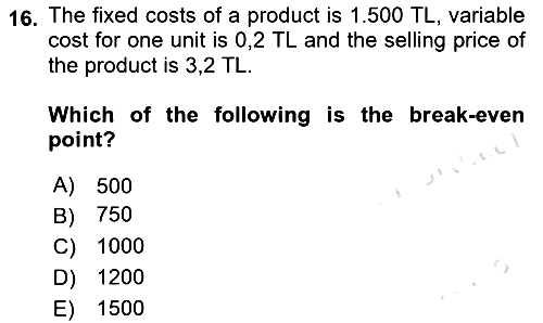 Mathematics 1 2021-2022 Dönem Sonu Sınavı - 16. soru