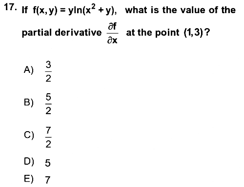 Mathematics 1 2021-2022 Dönem Sonu Sınavı - 17. soru