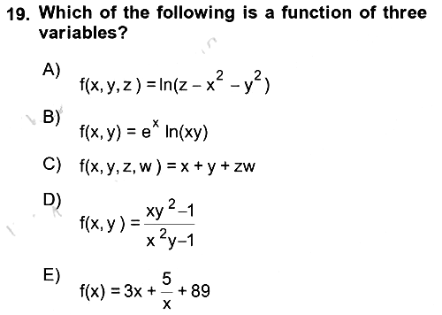 Mathematics 1 2021-2022 Dönem Sonu Sınavı - 19. soru