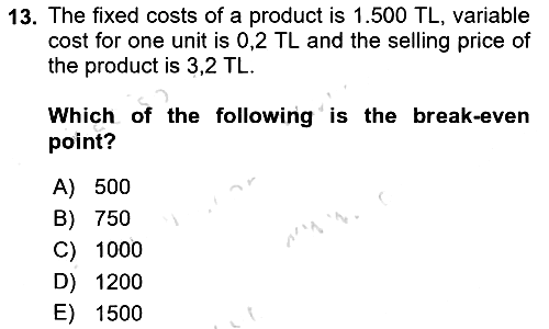 Mathematics 1 2022-2023 Dönem Sonu Sınavı - 13. soru