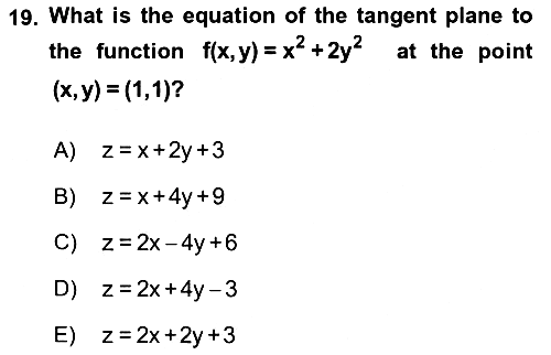 Mathematics 1 2022-2023 Dönem Sonu Sınavı - 19. soru