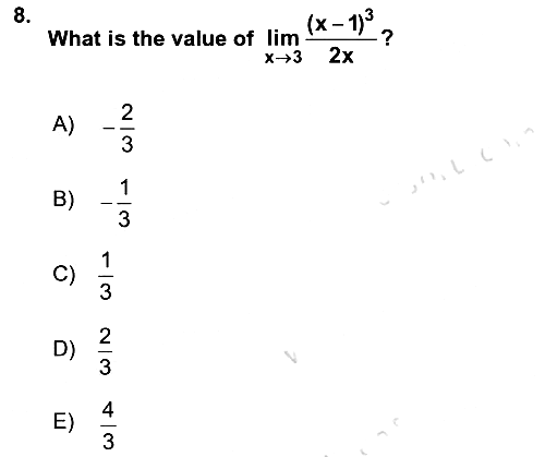 Mathematics 1 2023-2024 Dönem Sonu Sınavı - 8. soru