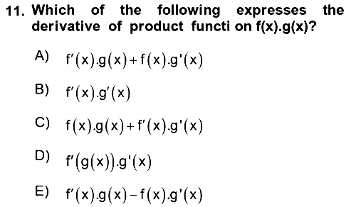 Mathematics 1 2023-2024 Dönem Sonu Sınavı - 11. soru