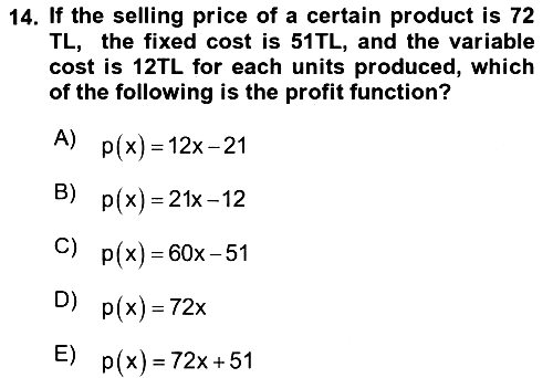 Mathematics 1 2023-2024 Dönem Sonu Sınavı - 14. soru