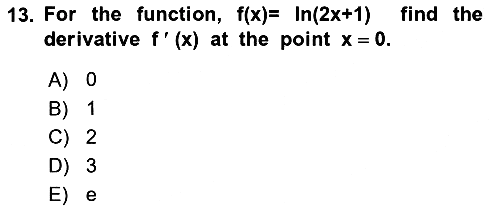 Mathematics 1 2025-2026 Dönem Sonu Sınavı - 13. soru