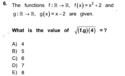 Mathematics 1 2020-2021 Yaz Okulu Sınavı - 6. soru