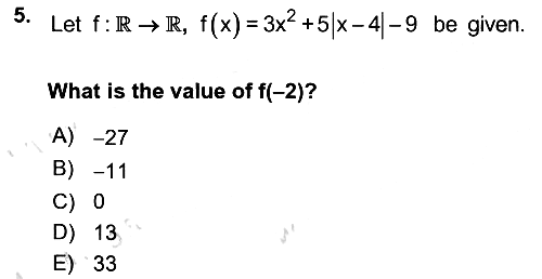 Mathematics 1 2021-2022 Yaz Okulu Sınavı - 5. soru