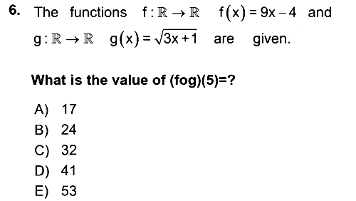 Mathematics 1 2021-2022 Yaz Okulu Sınavı - 6. soru