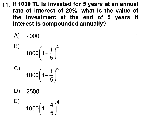 Mathematics 1 2021-2022 Yaz Okulu Sınavı - 11. soru