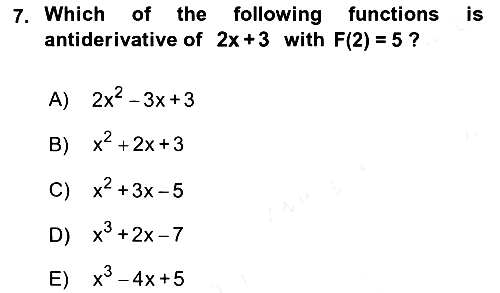 Mathematics 2 2017-2018 Ara Sınav - 7. soru