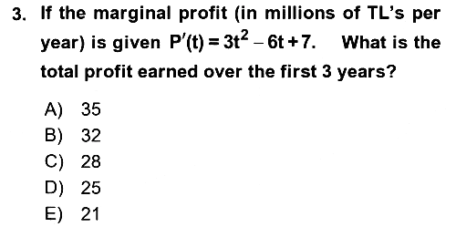 Mathematics 2 2018-2019 Dönem Sonu Sınavı - 3. soru