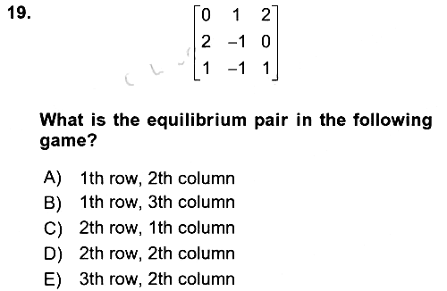 Mathematics 2 2023-2024 Dönem Sonu Sınavı - 19. soru