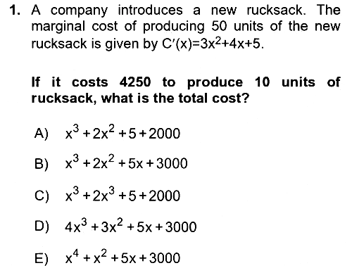 Mathematics 2 2024-2025 Dönem Sonu Sınavı - 1. soru