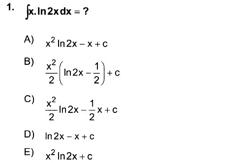 Mathematics 2 2025-2026 Dönem Sonu Sınavı - 1. soru