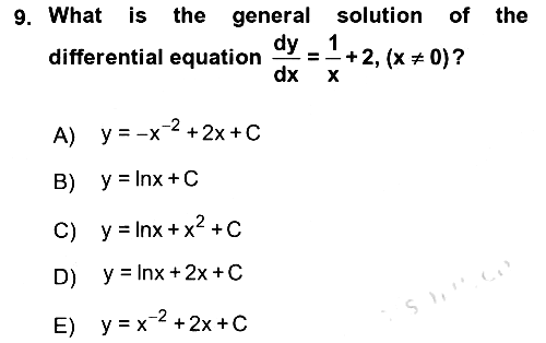 Mathematics 2 2021-2022 Yaz Okulu Sınavı - 9. soru
