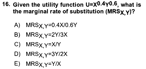 Microeconomic Theory 2022-2023 Ara Sınav - 16. soru