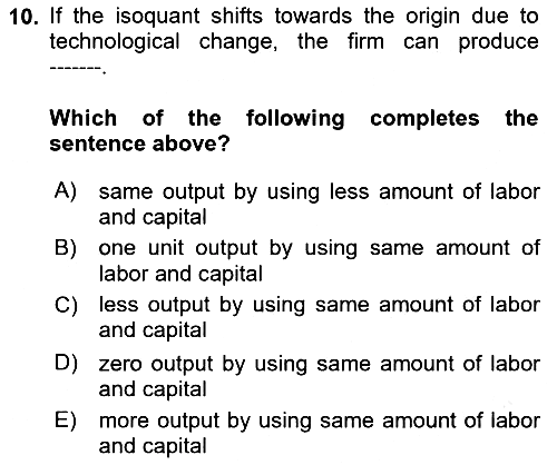 Microeconomic Theory 2023-2024 Ara Sınav - 10. soru