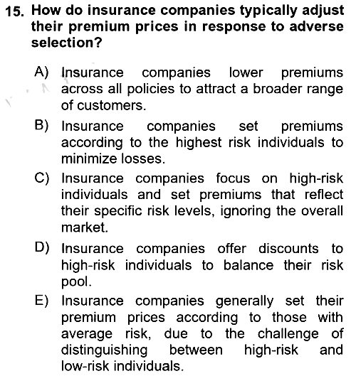Microeconomic Theory 2024-2025 Dönem Sonu Sınavı - 15. soru