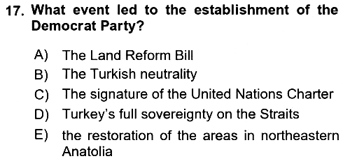 Principles Of Ataturk And The History Of Turkish Revolution 2 2018-2019 Yaz Okulu Sınavı - 17. soru