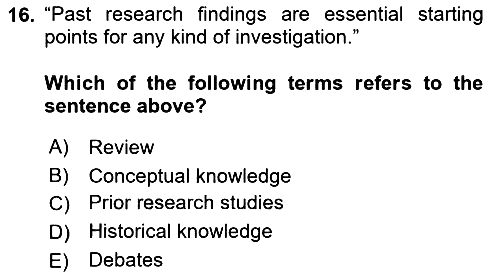 Research Methods 2018-2019 Ara Sınav - 16. soru