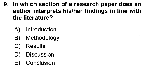 Research Methods 2023-2024 Dönem Sonu Sınavı - 9. soru